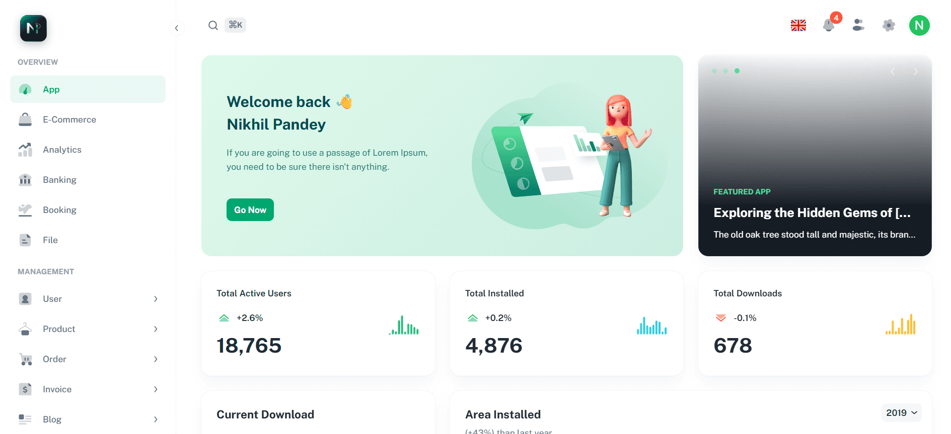 Master admin panel dashboard screenshot
